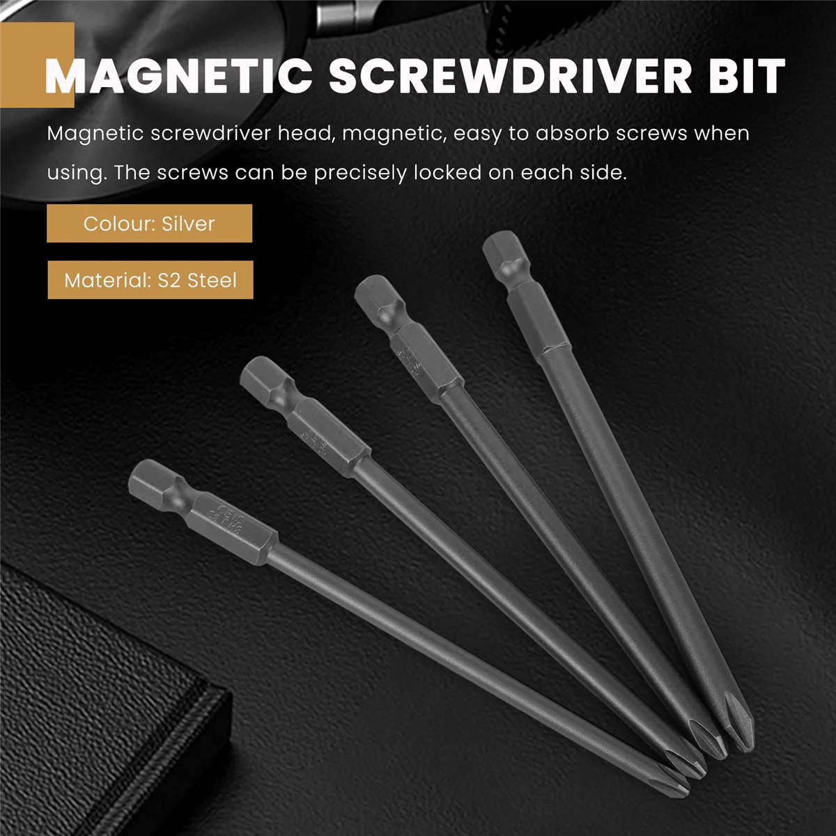 16Pcs Long Magnetic Screwdriver Bits Set Slotted+Cross+Hex+Torx Drill Bit Set 1/4 Inch Hex Shank 100mm Length HOT