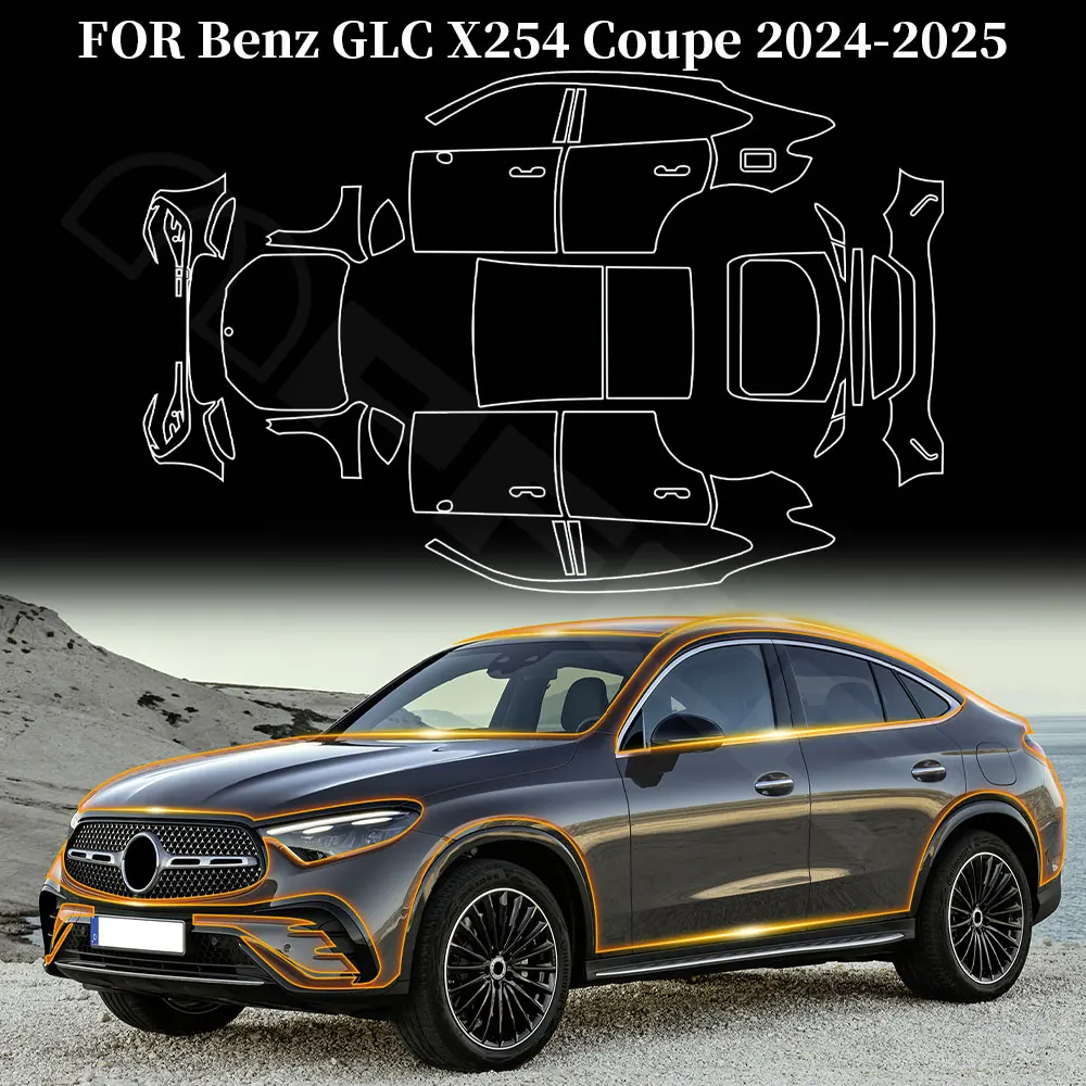 

Paint Protection Film for Mercedes-Benz GLC X254 Coupe 2024 2025 TPU Car Anti Scratch Pre-Cut Car Body Clear Bra Clear Bra PPF