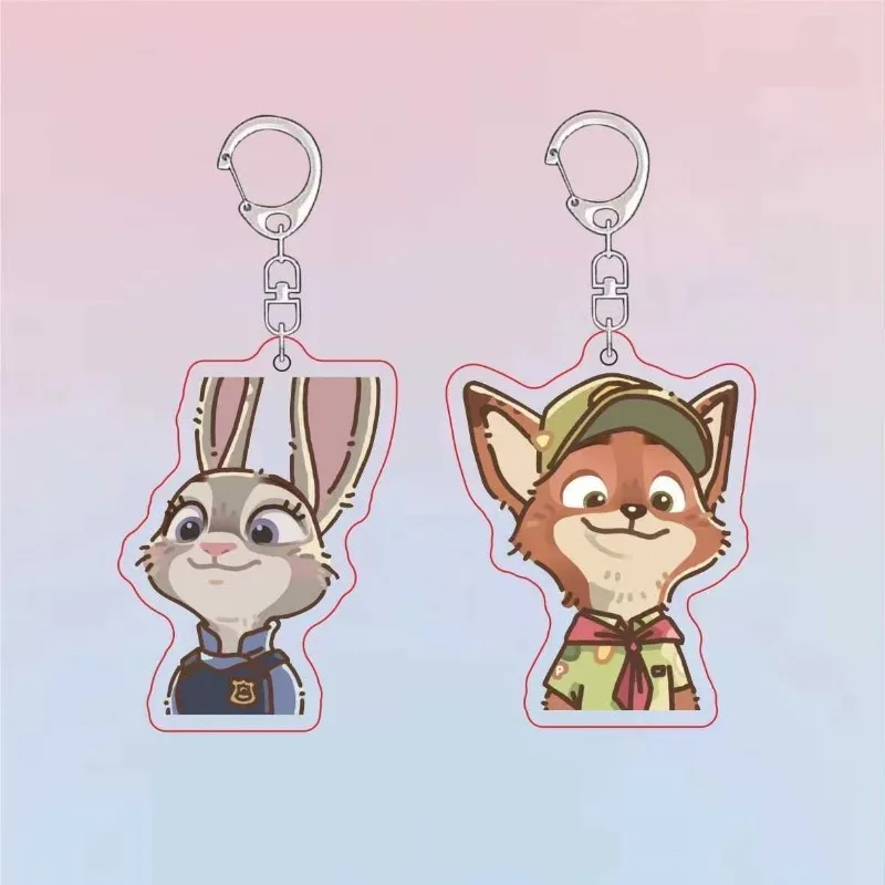 5 سنتيمتر ديزني Zootopia الثعلب نيك أرنب جودي الترا واضح الاكريليك عالية الجمال على ظهره قلادة الإبداعية الطرفية الديكور هدية