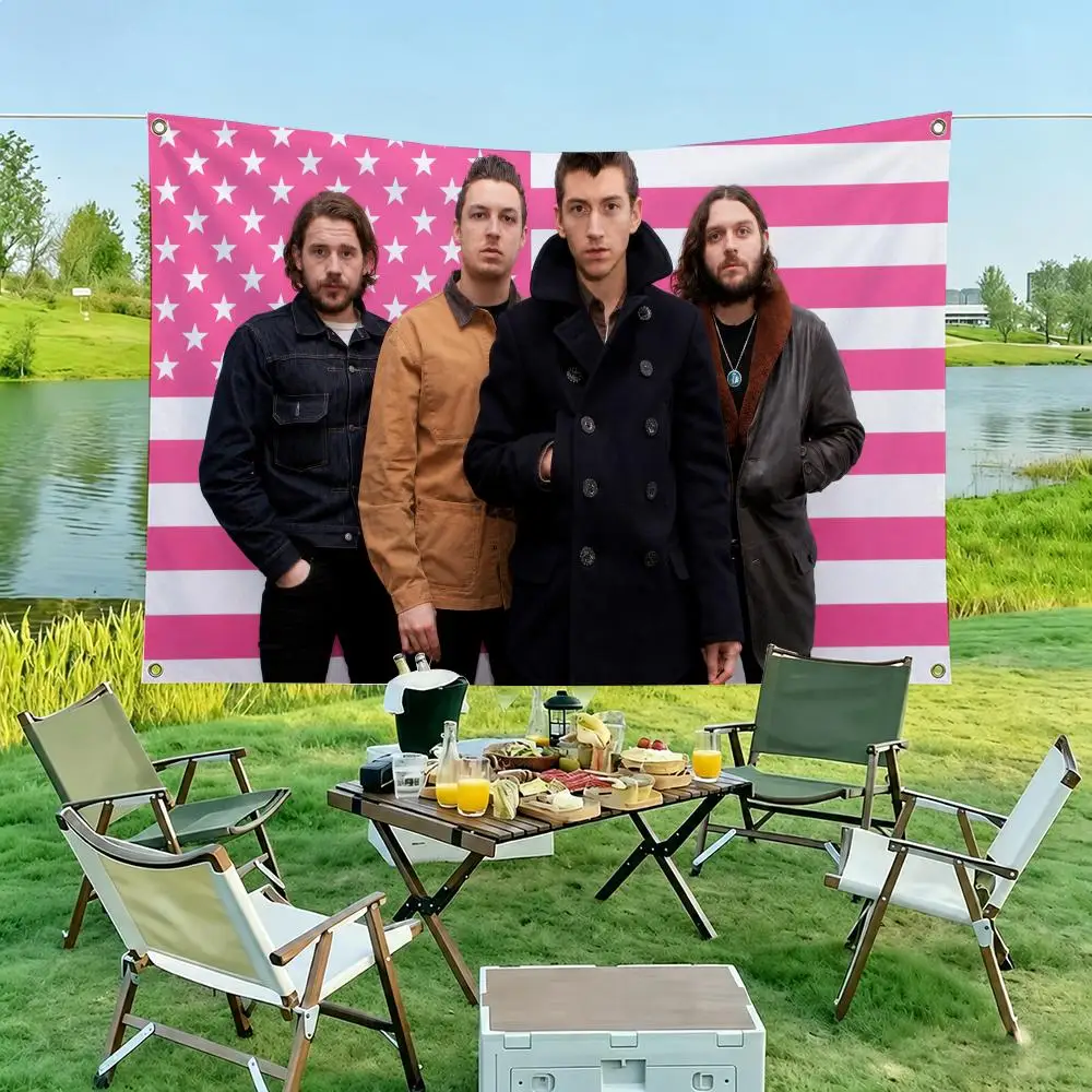 Arctic M-Monkeys Band Rock Flags Flag Tapestry Outdoor Decor Flaga Decorative Home Objects Barber Shop Decoration