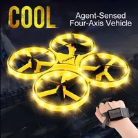 UFO RC Mini Quadcopter Induction Drone Smart Watch Remote Sensing Gesture Aircraft Hand Control Drone  Altitude Hold  Kids