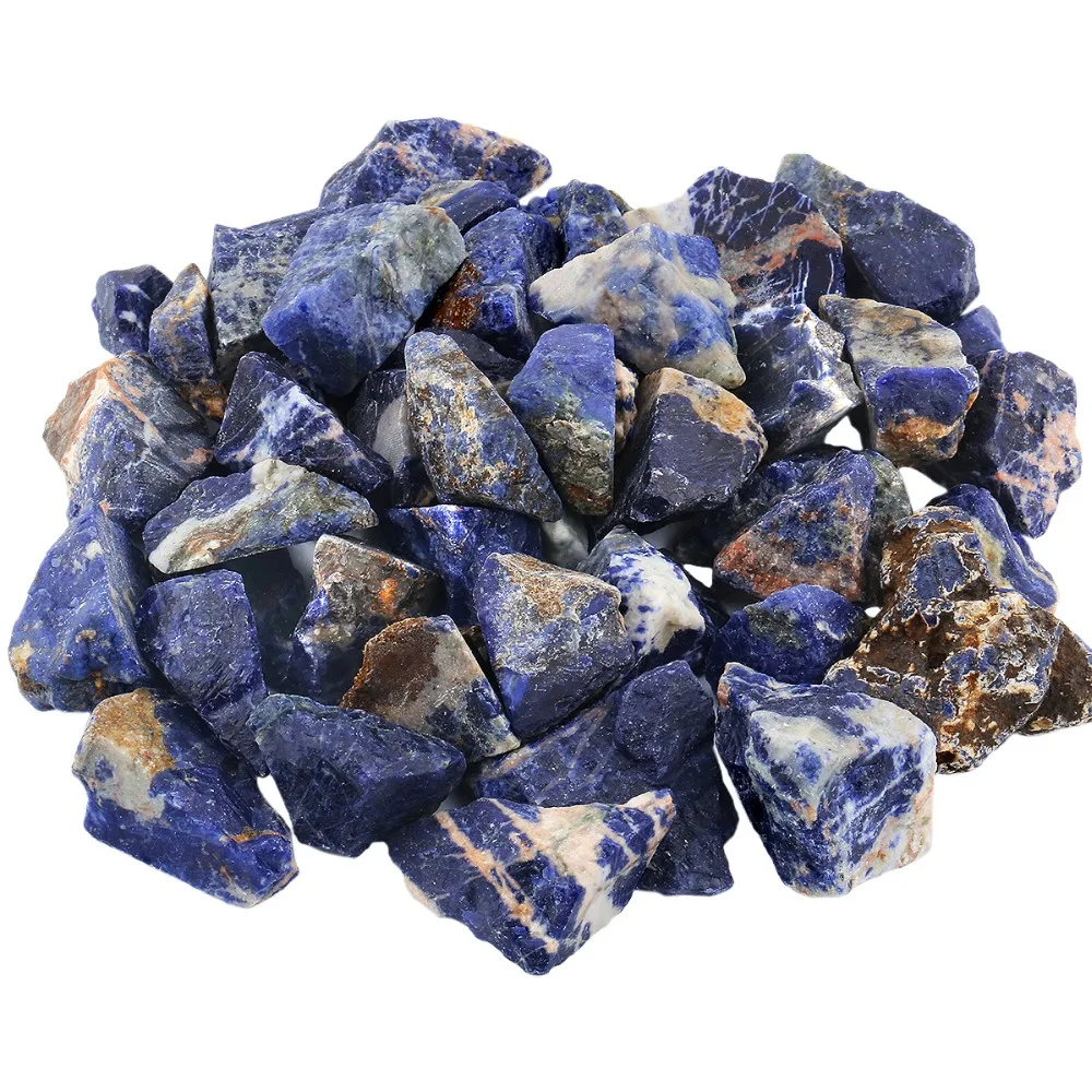 

TUMBEELLUWA 1lb (460g) Natural Sodalite Raw Rough Stone for Cabbing,Tumbling,Cutting,Lapidary,Reiki Healing