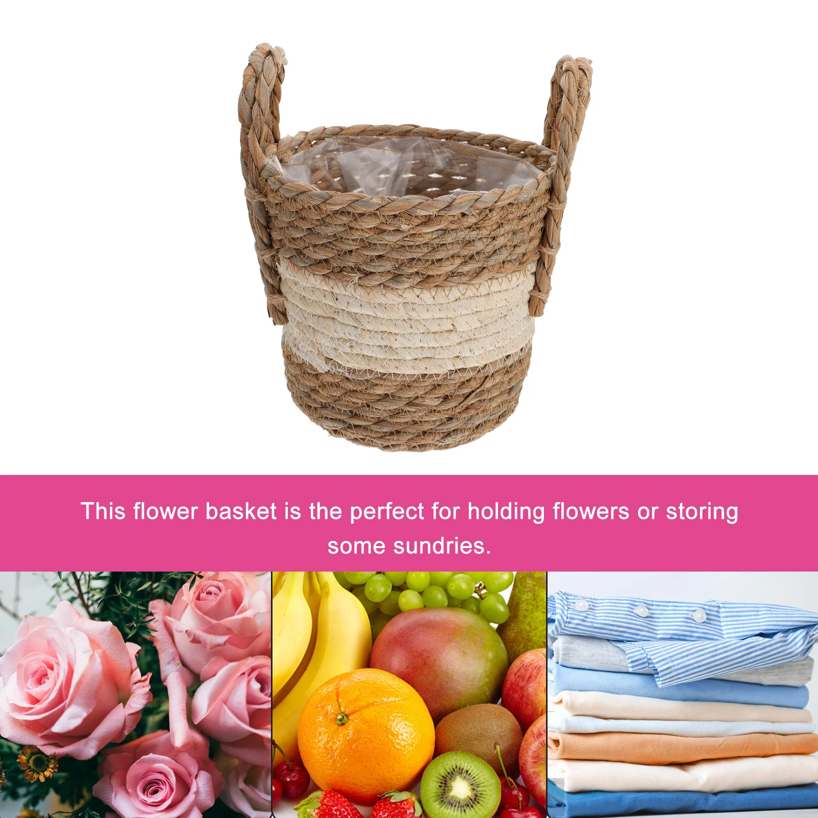 

1Pcs Rattan Woven Plant Basket Neutral Color Flower Pot for Balcony Garden Decor Handmade Planter Woven Planting Basket