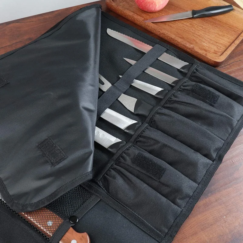 WESSLECO Chef Knife Bag Roll Bag Carry Case Bag Kitchen Cooking Portable Durable Storage Pockets