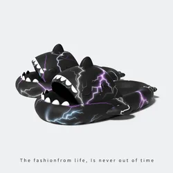 Summer Men Shark Flip Flops Women Shark Slippers Indoor Couple Outdoor Beach Soft Cloud Flat Sandals Fashion Sports Shark Slides