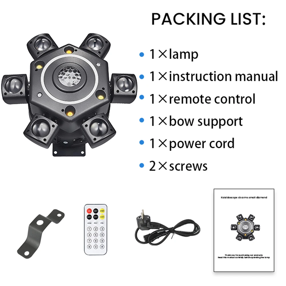 KEMAX Mini Fascio 100W LED Testa Mobile RGBW 6Arm Strobe Disco Party Light DMX Accessori DJ Discoteca Robot Luce ad effetto scenico