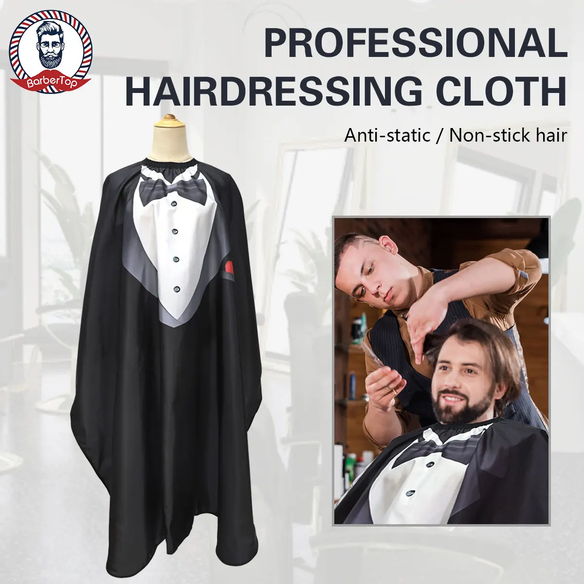 Barber Haircut Cloth Hairdresser Apron Hair Cut Cape Hairdress Gown Hairdressing Coat Barbershop Salon Accessory