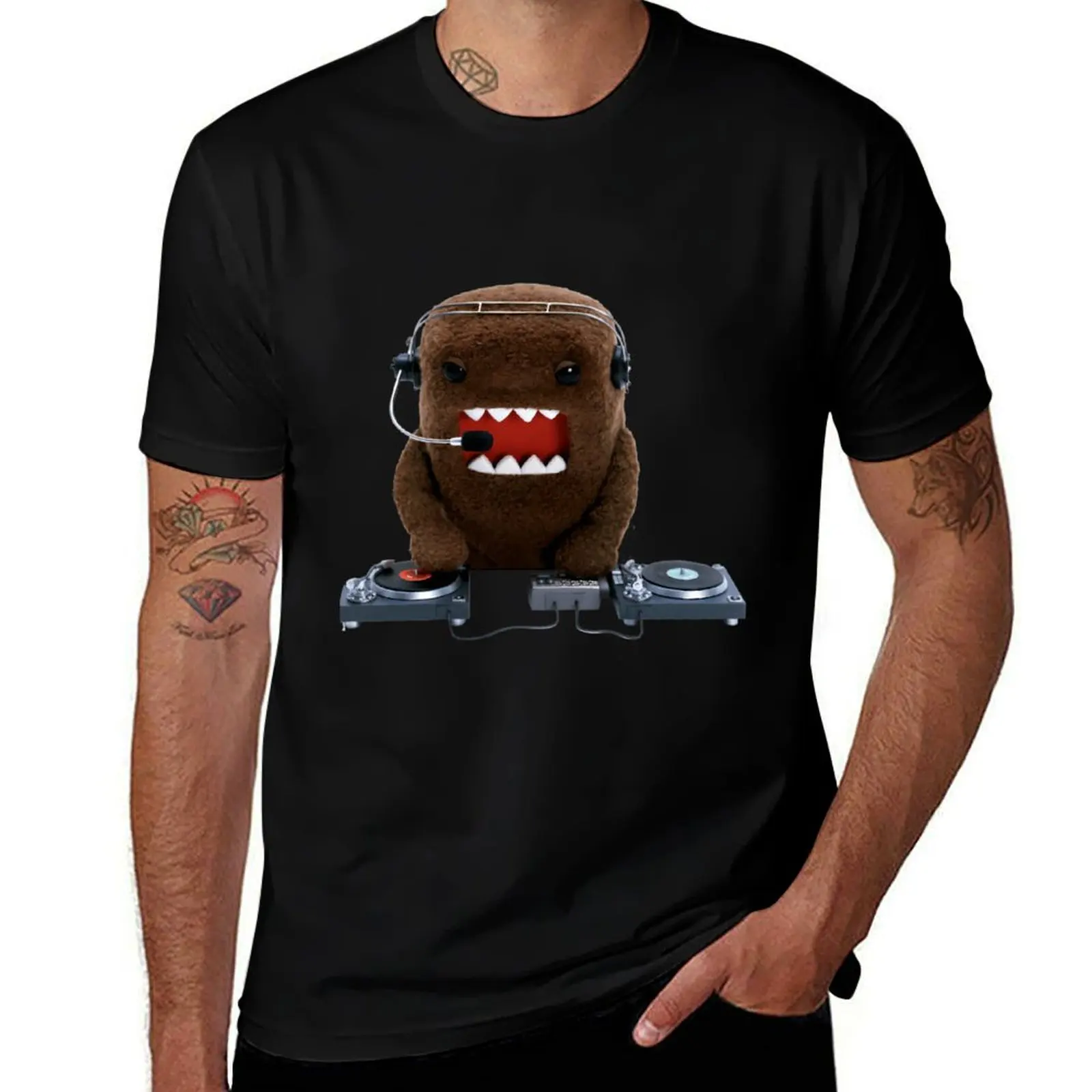 

DJ Domo-kun T-Shirt blue archive oversized t shirt Clothing anime stuff T-shirts for men cotton