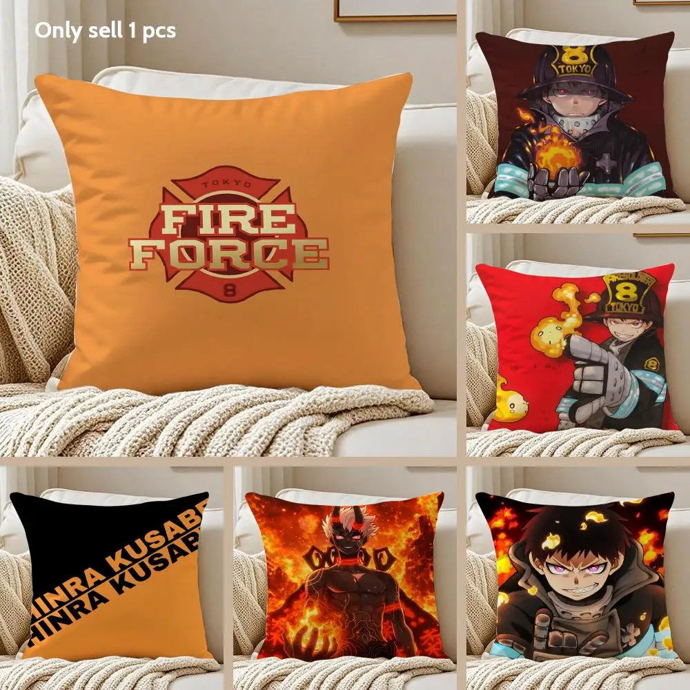 Anime Brigade S-Shinra KusakabeS Cushion Cover Pillowcase Ultra Soft Skin Friendly Fabric Cloud Like Comfort & Concealed Zipper