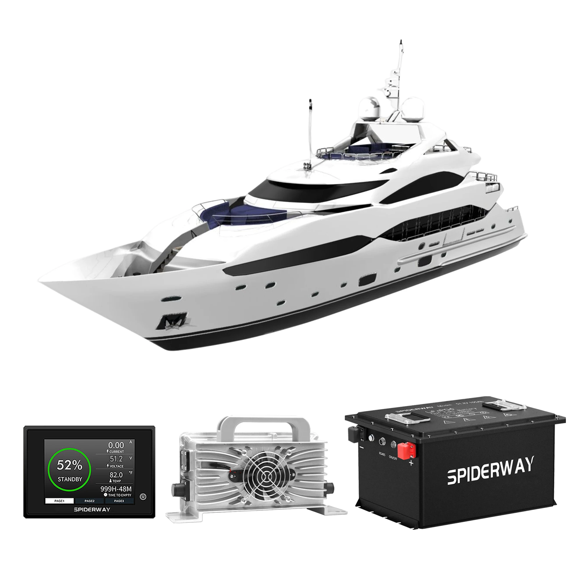 

72V 105Ah Golf Cart Lithium LiFePO4 Battery 200A BMS with Charger 6000+ Cycle Max 14.72kW Power Output for GEM Bad Boy Buggies