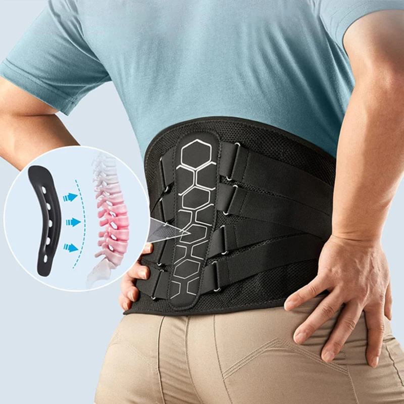 

Orthopedic Lumbar Back Belt with Lumbar Pad and Pulley System Breathable Waist Support for Low Back Pain Relief Sciatica