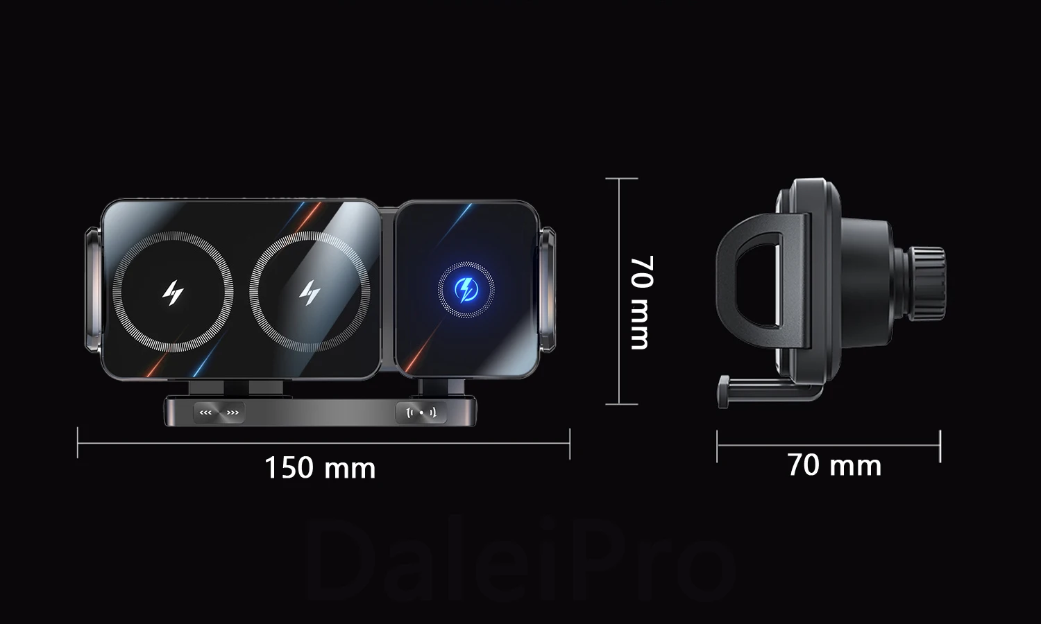 Dual Coil Faltbare Telefon Halter Auto Drahtlose Ladegerät Universal Auto Telefon Halterung Schnelle Lade Für Samsung iPhone Xiaomi Z Fold – Detail 18