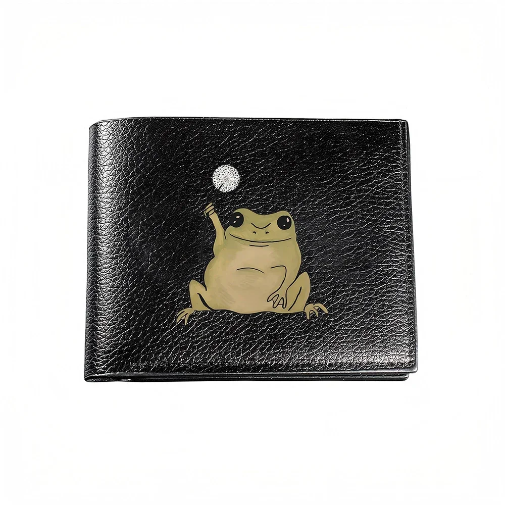 Frog Balancing Ball On Head Men S Wallet Card Holder Casual Business Fashion Print Design