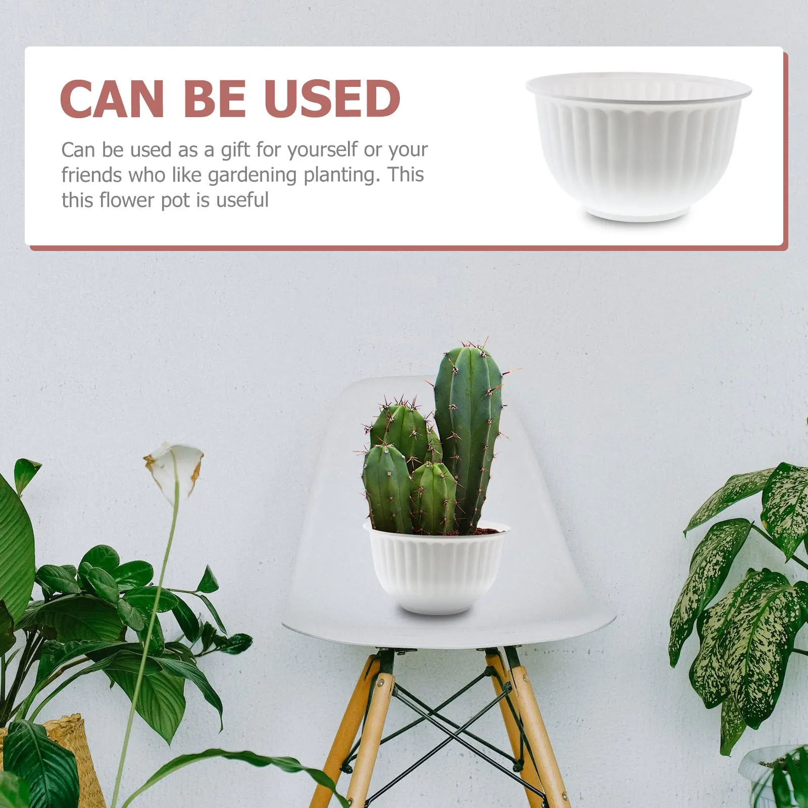 

Large Plastic Flower Pot Retro Style Decorative Flower Holder for Indoor Garden Plant Bowl Multi-Use Plastic Planter Water