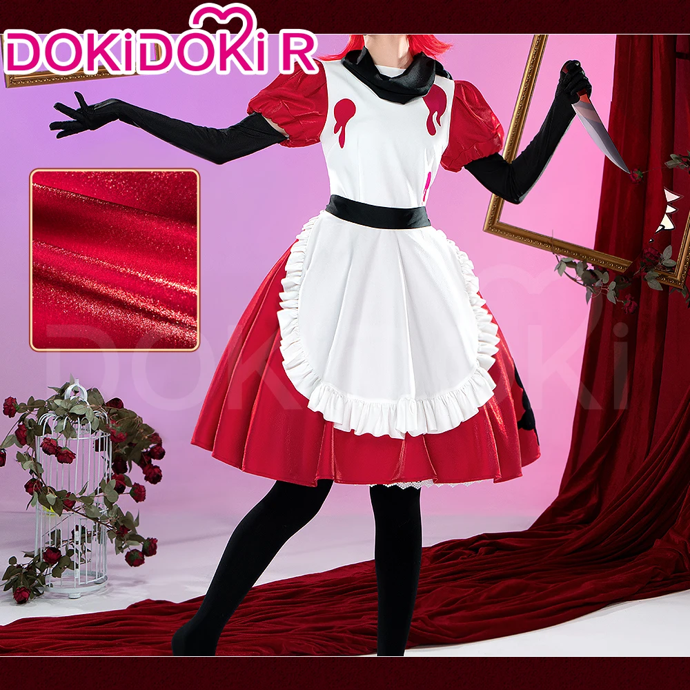 IN STOCK Niffty Cosplay Costume Anime Cosplay【XS-3XL】DokiDoki-R Women Cute Red White Maid Costume Niffty Cosplay Plus Size