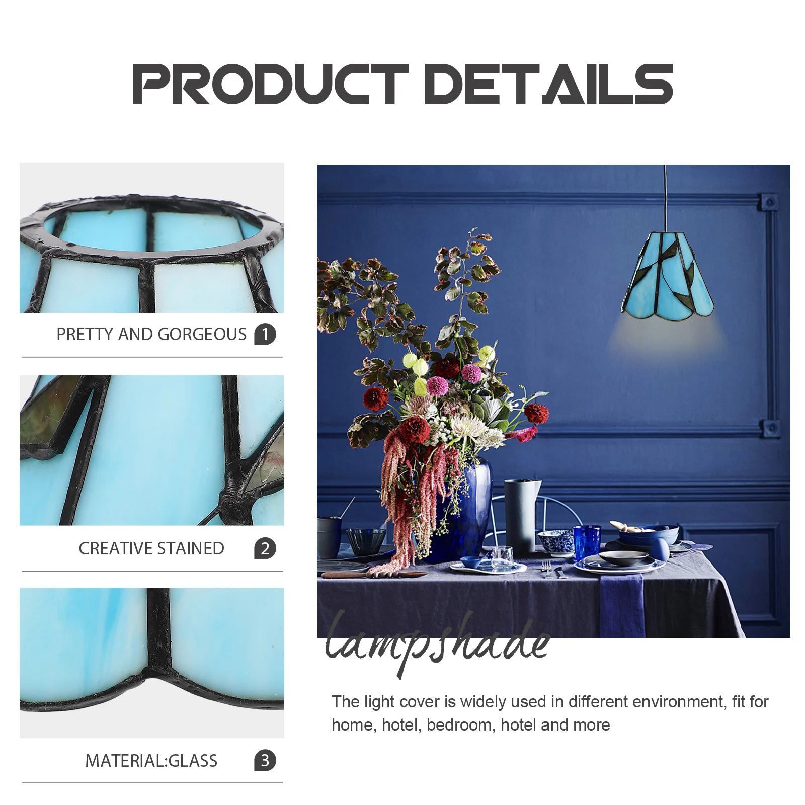 زجاج غطاء مصباح استبدال ديكور قلادة غطاء خفيف الثريا الجدار الشمعدان الغرور E27 صنعة بديعة #1