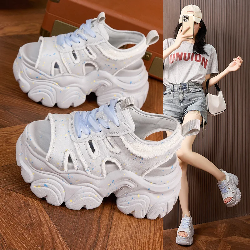 

2026 Summer Platform Sports Sandals for Women Flat Bottomed Beach Shoes Thick Soled Sneaker Casual Women Shoes