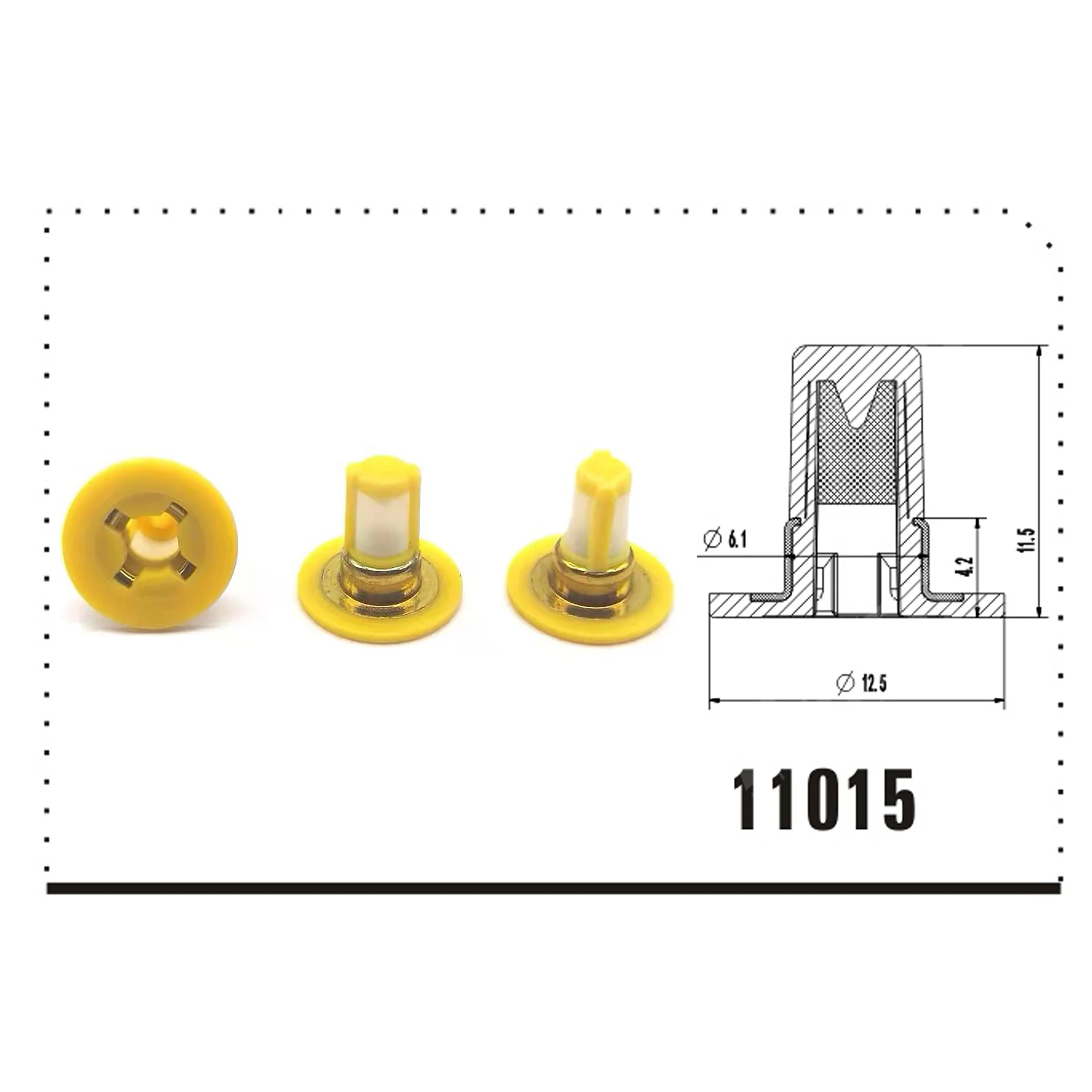 200pcs Fuel Injector Micro Basket Filter Top Quality Injector Repair Service Kits Size: 12.5x4.2 x11.5mm VD-FL-11015