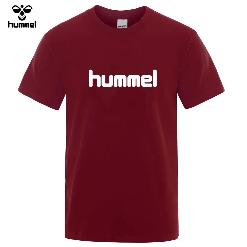 Summer City Street Fashion Men\'s Brand HUMMEL T-shirt Daily Casual Short Sleeve Top, Outdoor Sports T-shirt Women\'s T-shirt