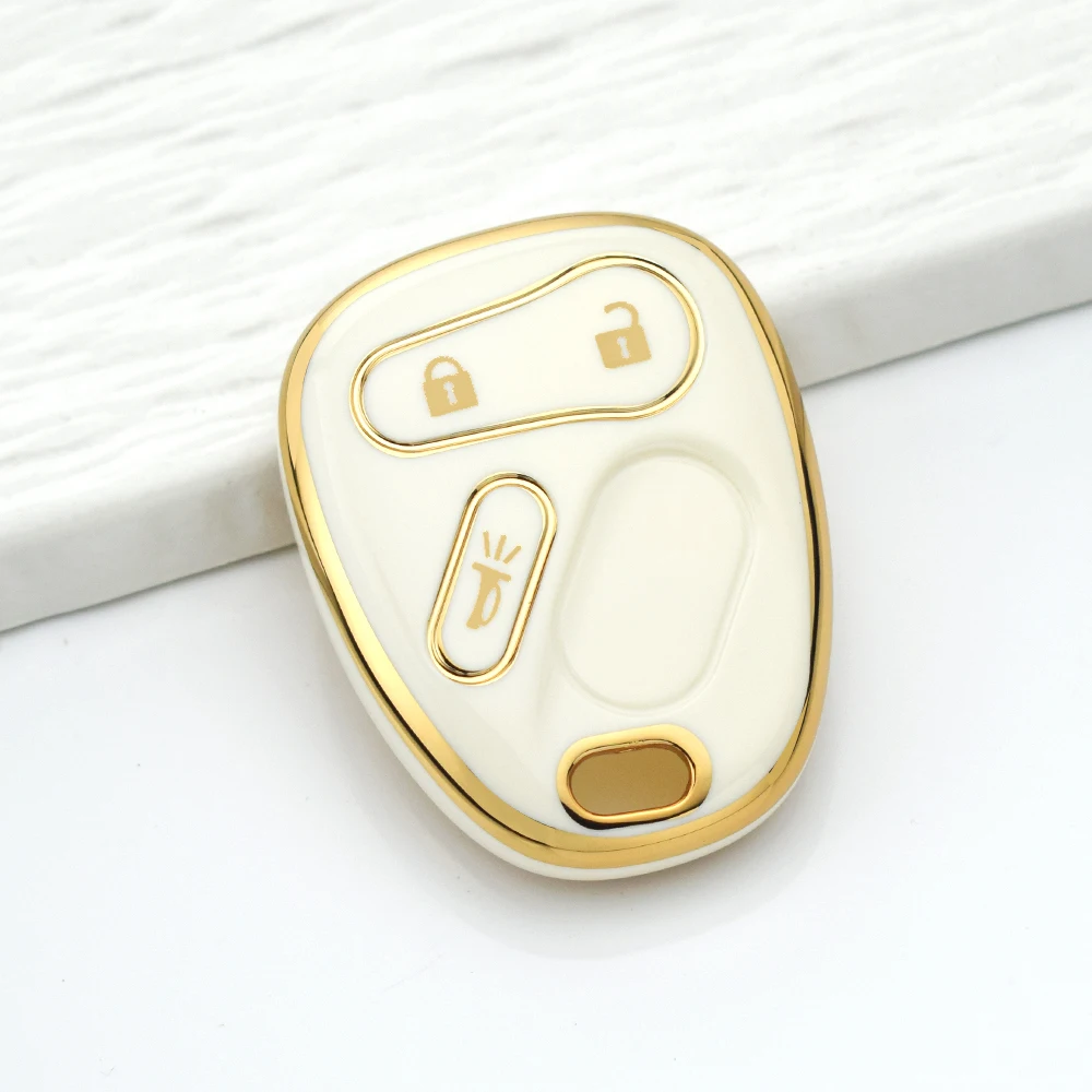 3 Buttons TPU Remote Car Key Case for Hummer H2 Chevrolet Avalanche Cadillac Escalade  2003 2004 2005 2006 Protector Keychain