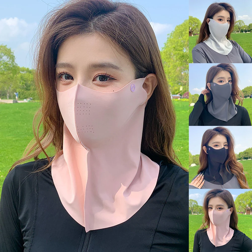 

Women Summer UV Protection-Neck Scarf Ice Silk Face Mask-Cover Outdoor Wrap-Cover Sports Cycling Sun Proof Sunscreen Dustproof