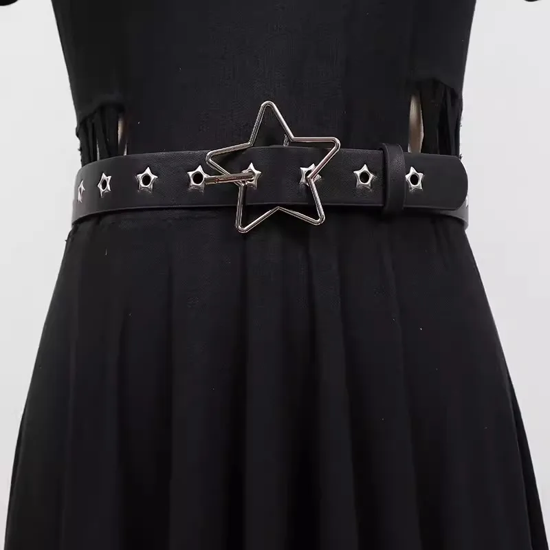 

Women's Fashion PU Leather Star Buckle Cummerbunds Female Dress Corsets Waistband Belts Decoration Wide Belt R227