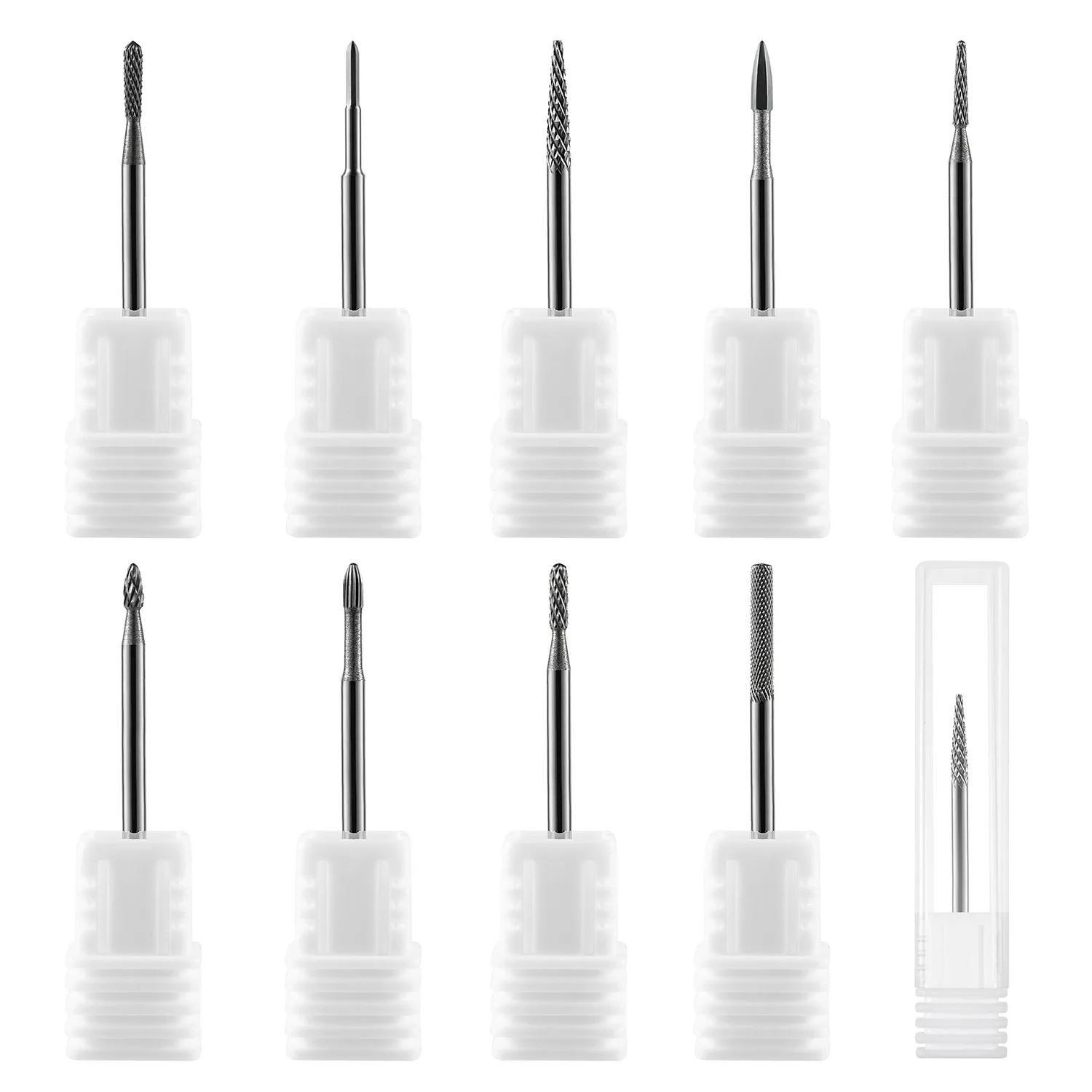 Mèches de manucure en tungstène pour ponceuse à ongles, ponceuses pour cuticules et vernis Gel, 3/32 pouces