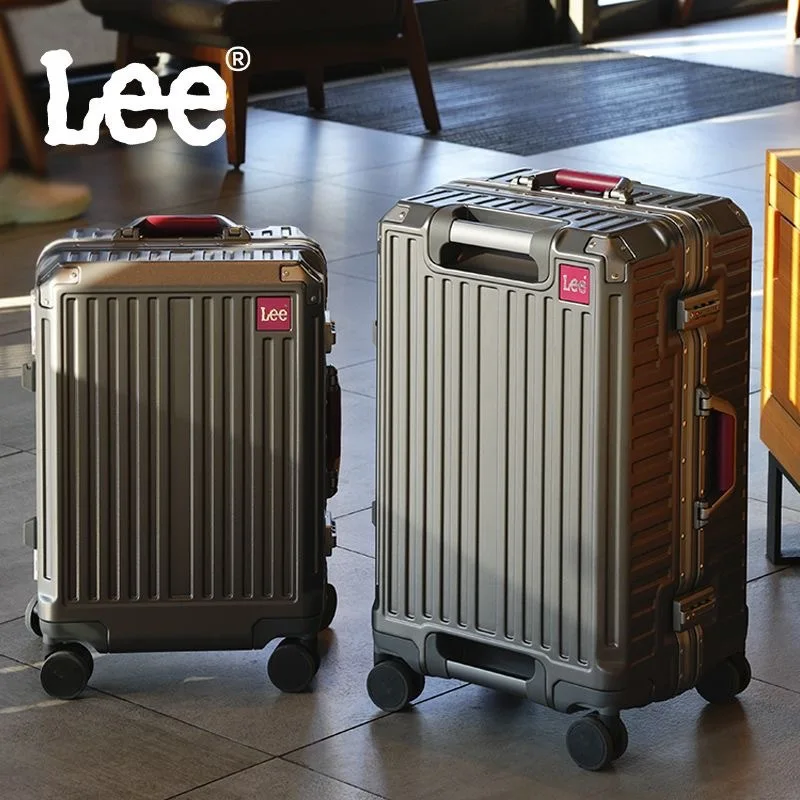 

Large Size Travel Suitcase Aluminum frame Rolling Luggage Trolley Case with Wheels Carry-On Luggage with Cup Holder Suitcase