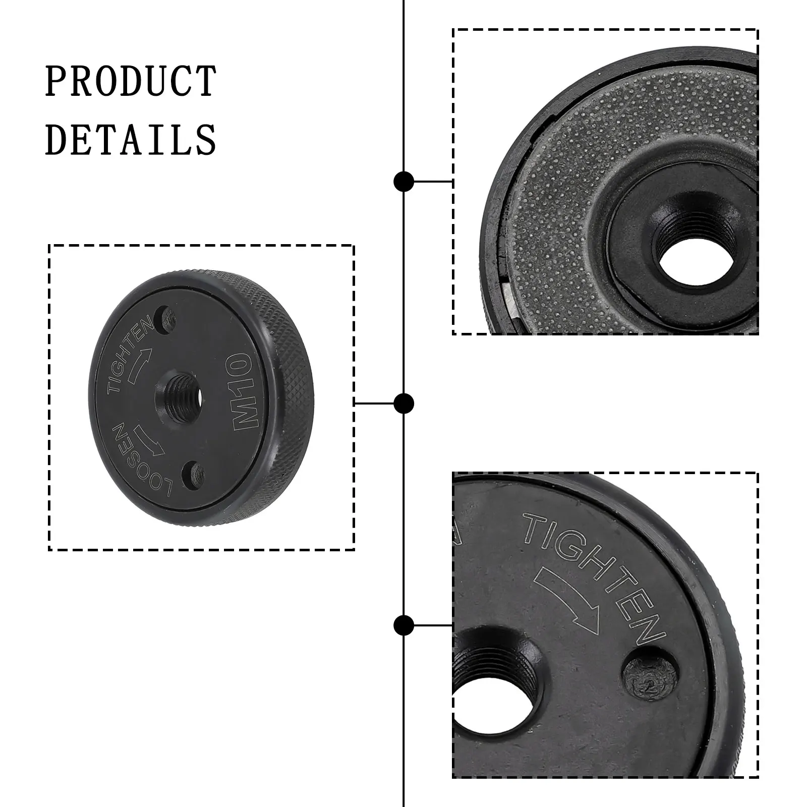 

Plate Quick Grinder Pressure Black Flange Nut Grinder M10 Non-slip Design Plate Self-locking Pressure Steel Workshop Equipment