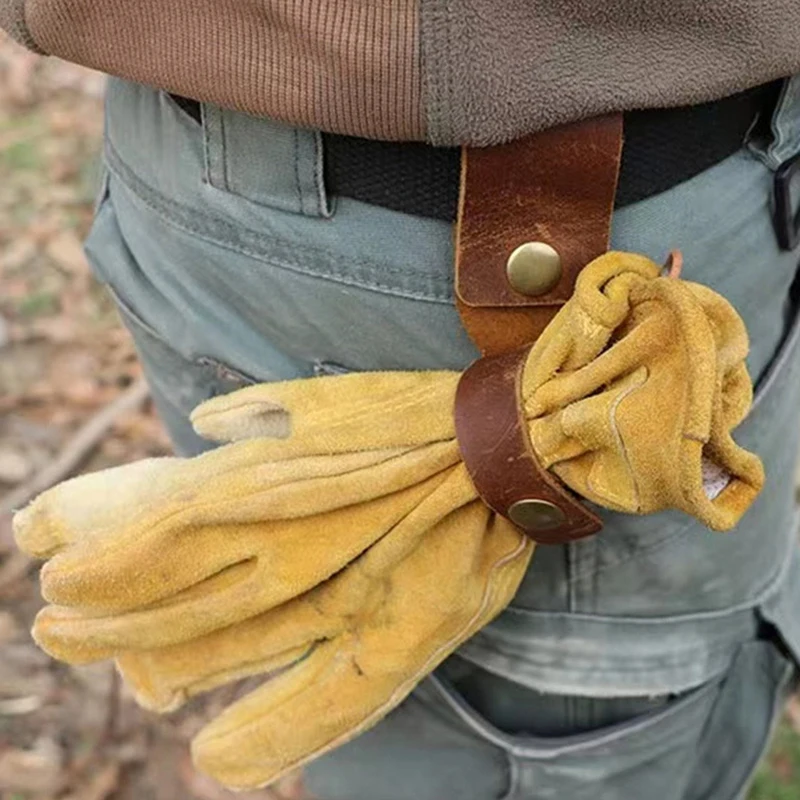 Hebilla de almacenamiento de Clip de cinturón para guantes al aire libre, Clip de almacenamiento de guantes de cintura de cuero, antipérdida, otra hebilla de cintura