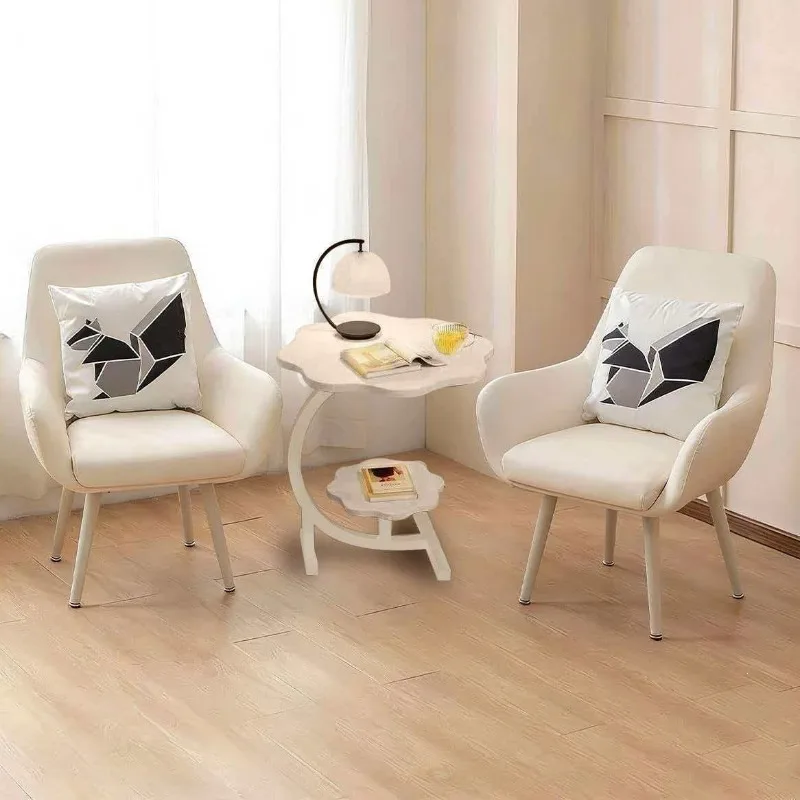 Balcony table and chair combination three-piece leisure Internet celebrity cream style coffee table household outdoor one