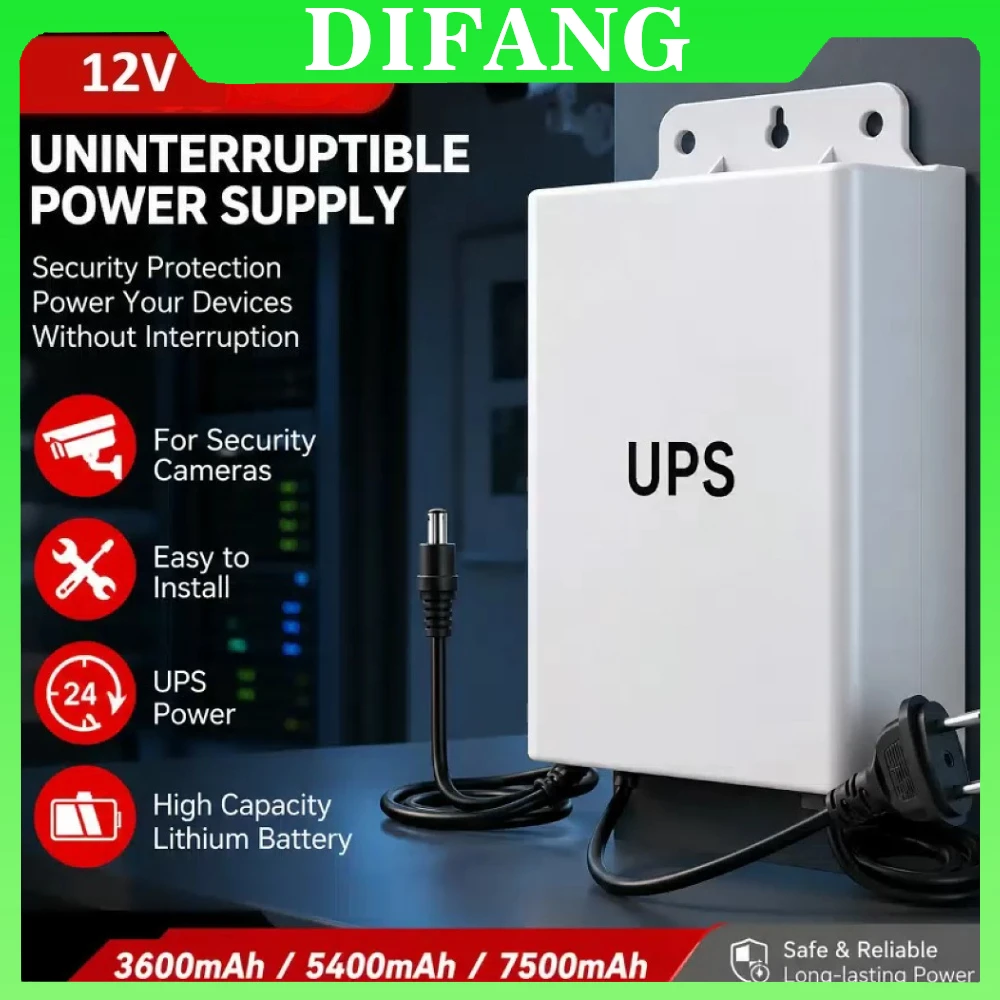 

Waterproof UPS 6000mAh Battery Power Adapter Supply DC 12V Output for CCTV Camera Security UPS Monitoring Power Outage