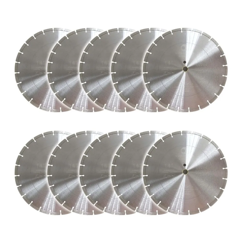 (10 Pack) 14 Inch Diamond Concrete Blade Dry or Wet Cutting Saw Blades for Masonry Brick Block Concrete Stone(14