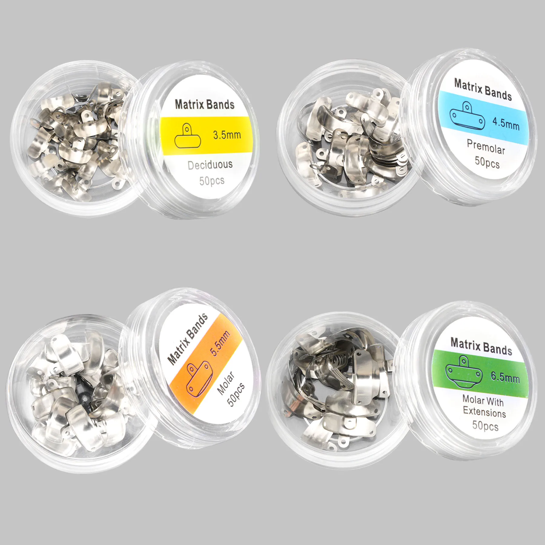 

50pcsDental Matrix Bands Metal Matrices Sectional Contoured Matrix Refill Forming Sheet Clamping Seperating Ring Dentistry Tool