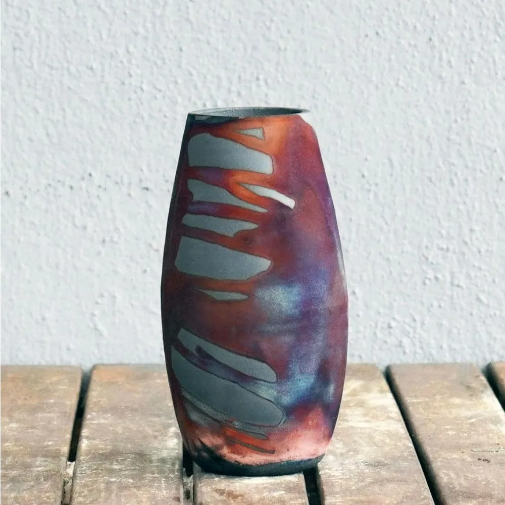 6-inch handmade ceramic vase - Bohemian style, gift box, gift for mom, home decor