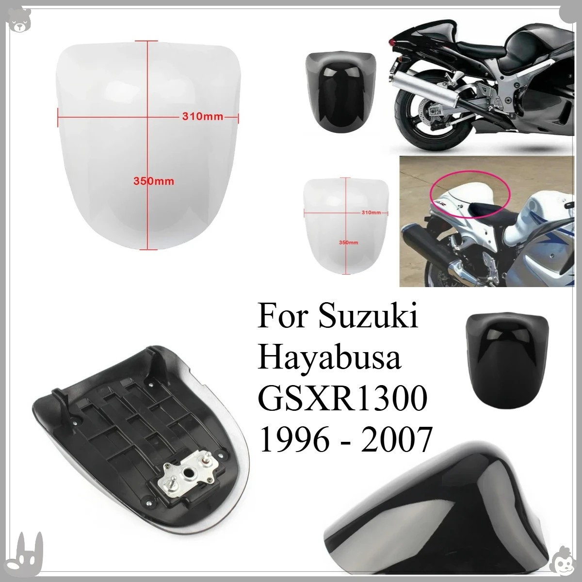

Motorcycle Seat Fairing For Suzuki Hayabusa GSXR1300 1996 - 2007 Rear Passenger Cowl Seat Back Cover Fairing Part 2004 2005 2006
