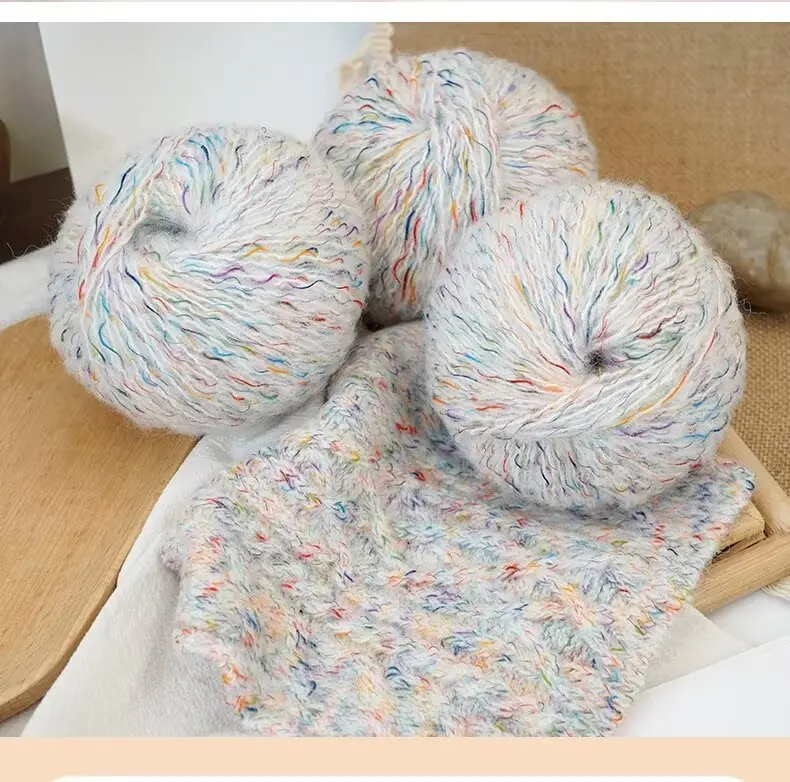 

winter yarn 50g mohair wool marl for hand knitting