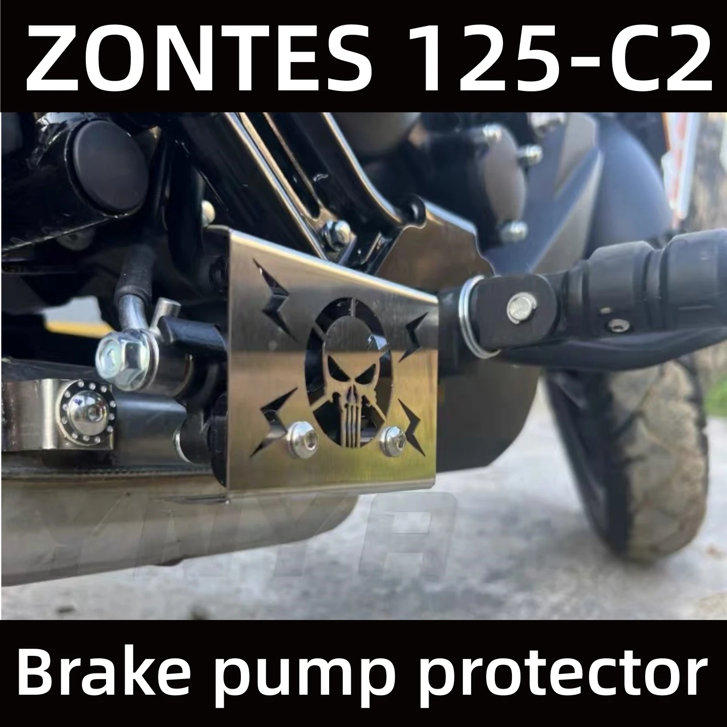 Geeignet für ZONTES 125-C2 Bremsen-Unterpumpenschutzabdeckung/Gehäuse/Edelstahl-Dekorabdeckung/Schutzabdeckung
