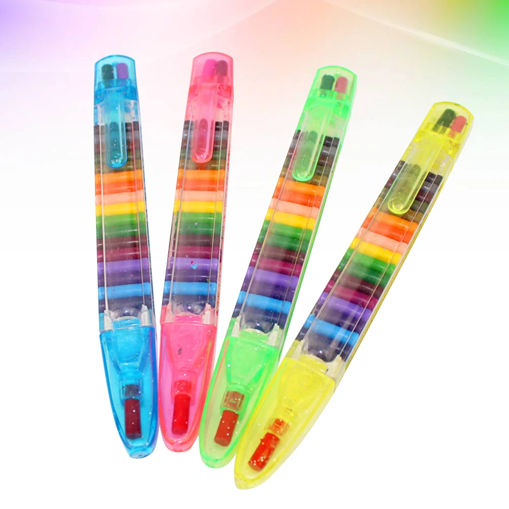

4pcs Kids Crayons Safe Non-Toxic Natural Wax Colorful Painting Toddler Art School Birthday Favors Creative Imagination Toy