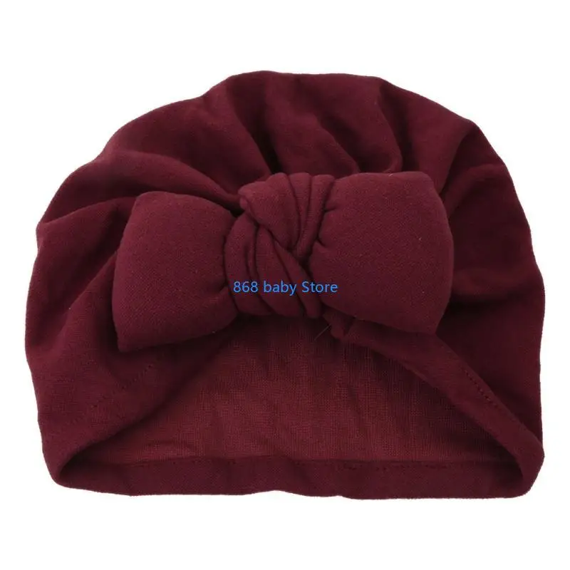 

29EE Faux Cashmere Baby Hat Warm Autumn Winter Solid Bowknot Bonnet Infant Boys Girls Turban Headwraps