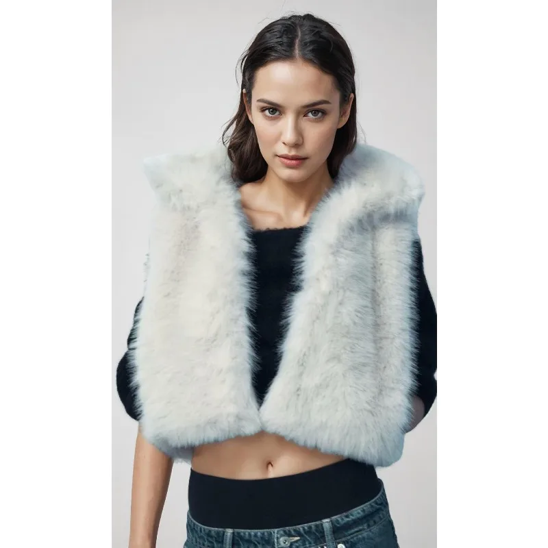 เสื้อผ้าผู้หญิง เสื้อกั๊กขนเฟอร์ฤดูใบไม้ร่วง Y2k สตรีทแวร์ใหม่ เสื้อกั๊กแฟชั่น เสื้อกล้าม เสื้อขนเฟอร์เทียม เสื้อโค้ทฤดูหนาว เสื้อโค้ทขนเฟอร์ผู้หญิง