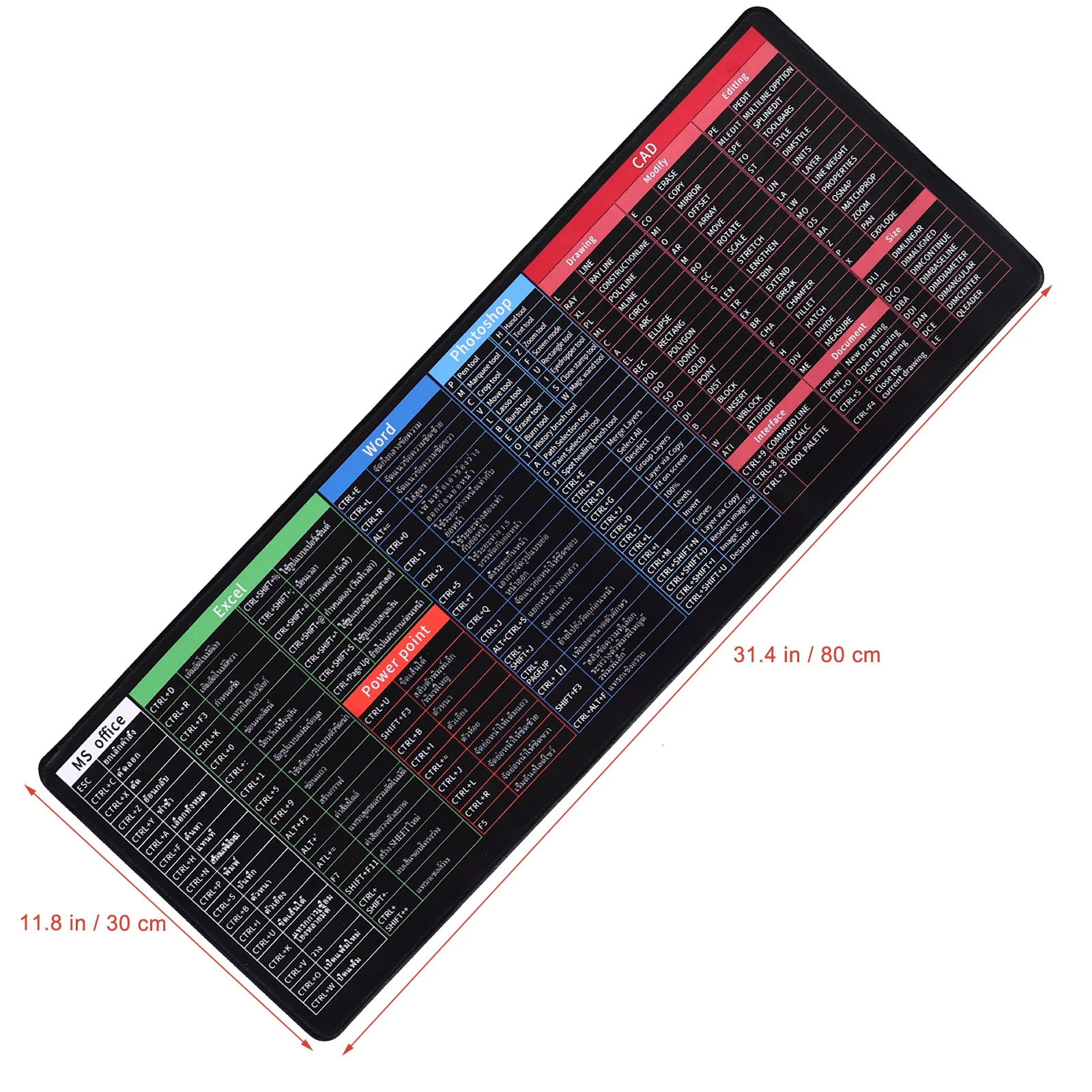 لوحة ماوس مكتب كبيرة الحجم تايلاندية Excel حصيرة مكتبية فائقة النعومة ومضادة للانزلاق من المطاط للألعاب عازلة للبرد