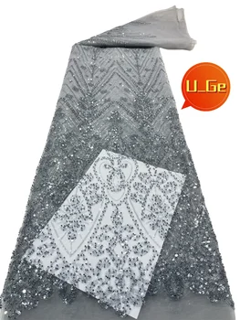 섬세한 매우 부드러운 스팽글 레이스, 웨딩 원피스 멋진 스톤 패브릭, U_GE5138, 2024 최신 최고 품질