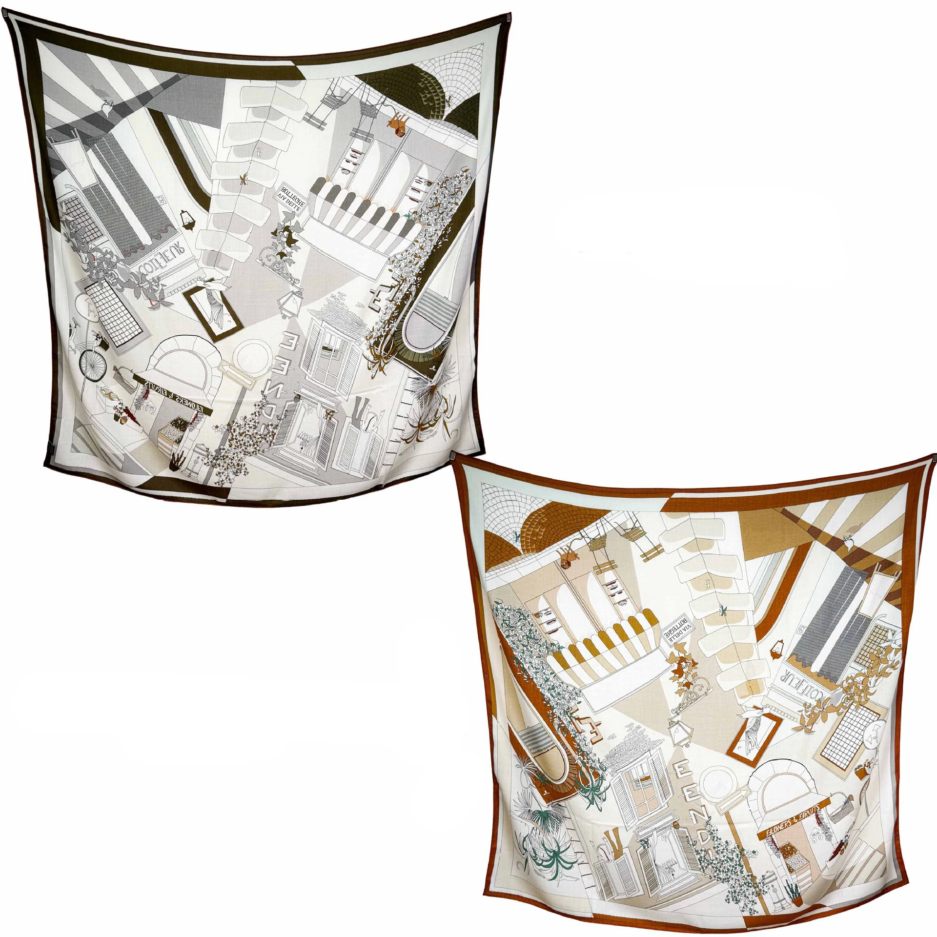 

Double Faced Scarf 135CM Winter Large Shawls Hand Rolled Edges Head Bag Scarves Christmas Gift Luxury Clothing Accessories