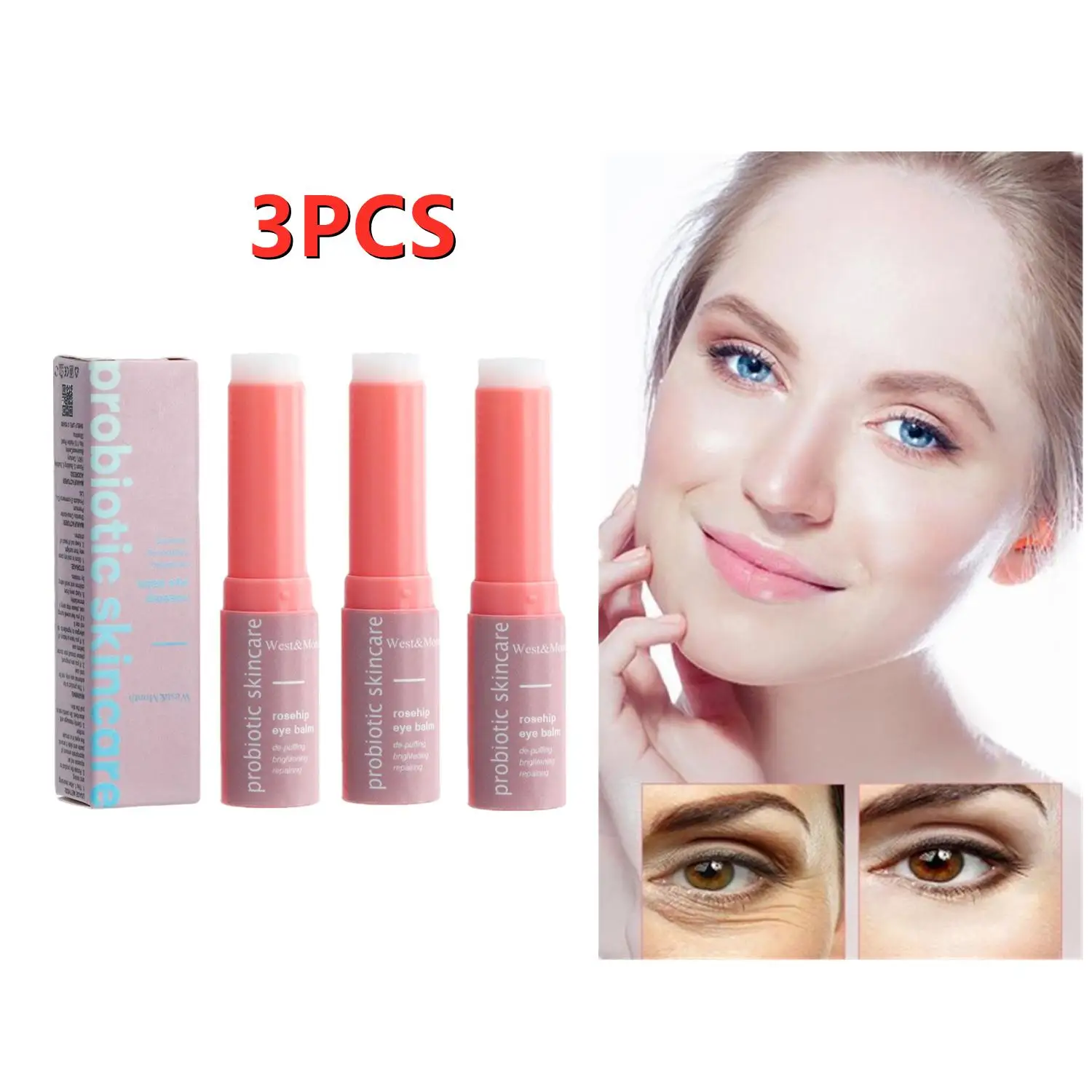 3X Women Extra Renewing Rosehip Eye Balm For Face Lifting Moisturizing Balm Stick Anti-Wrinkle Anti-Puffiness Remove Dark Circle