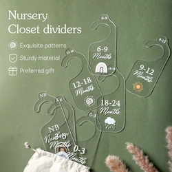 7Pcs Baby Closet Size Dividers Acrylic Baby Closet Organizers 0-24 Months For Home Nursery Decoration Newborn Photography Props