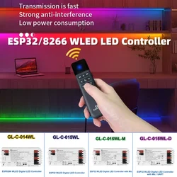 GLEDOPTO ESP32/8266 WLED LED Controller Mic Music Sound Dynamic RGBIC DIY WiFi Controller WS2811 WS2812 SK6812 Led Pixel Strips