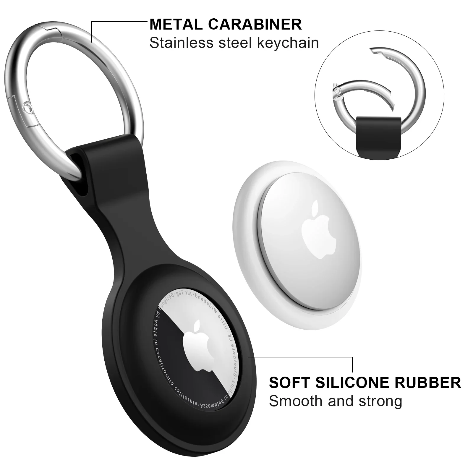 Silikonhülle für Apple Airtags, Schutzhülle, Tracker-Zubehör, kratzfeste Hülle, Schlüsselanhänger für Apple Air Tag 2 Hülle – Detail 4