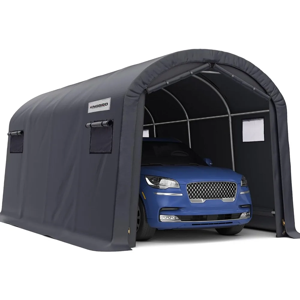 

10' x 20' Round Style Garage Shelter with Roll-up Ventilated Windows Heavy Duty Storage Carport Portable Canopy Storage Shelter