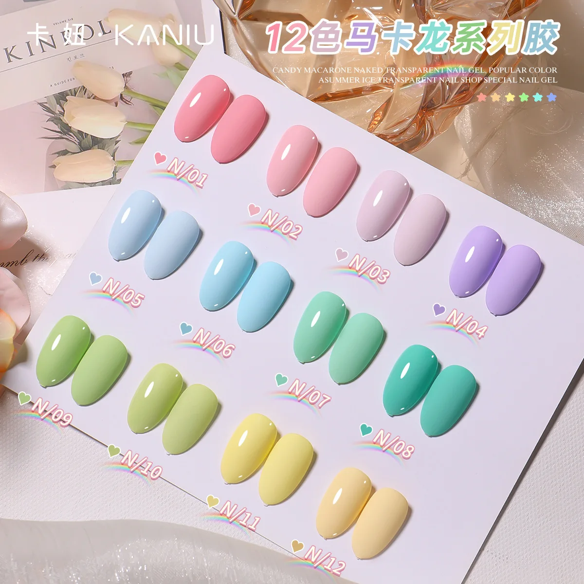 KANIU Macaroon Color Series UV Nail Gel Polish 12ml Dopamin Sets Candy Colors Nails UV Varnish Lacquer For Nails Salon Manicure